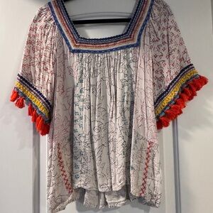 Anthropologie Multicolor Embroidered Blouse